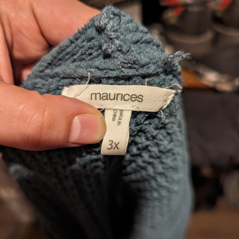 Blue Soft V-Neck Maurices Sweater - Picture 2 of 3